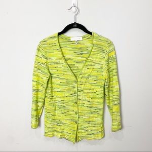 Escada variegated cardigan sweater yellow green